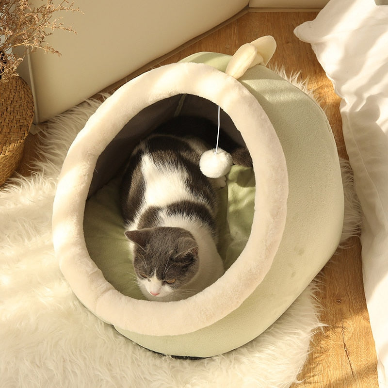 Doce cama do gato quente cesta do animal de estimação aconchegante gatinho espreguiçadeira