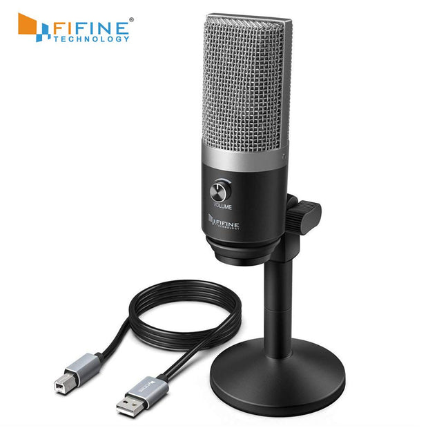 Fifine microfone usb para computador portátil e computadores para gravação de streaming