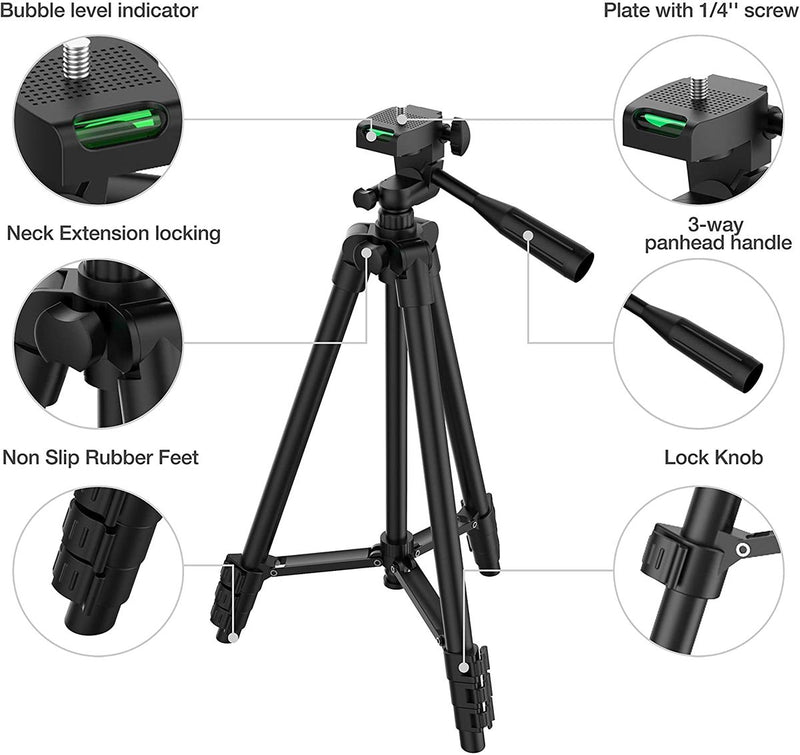 Tripé dslr flexível extensível, suporte de viagem leve e controle remoto para celular, câmera de montagem de celular, gopro live youtube