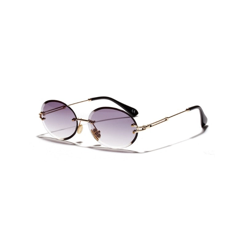 Luxus randlose Steampunk Herren Sonnenbrille Mode 