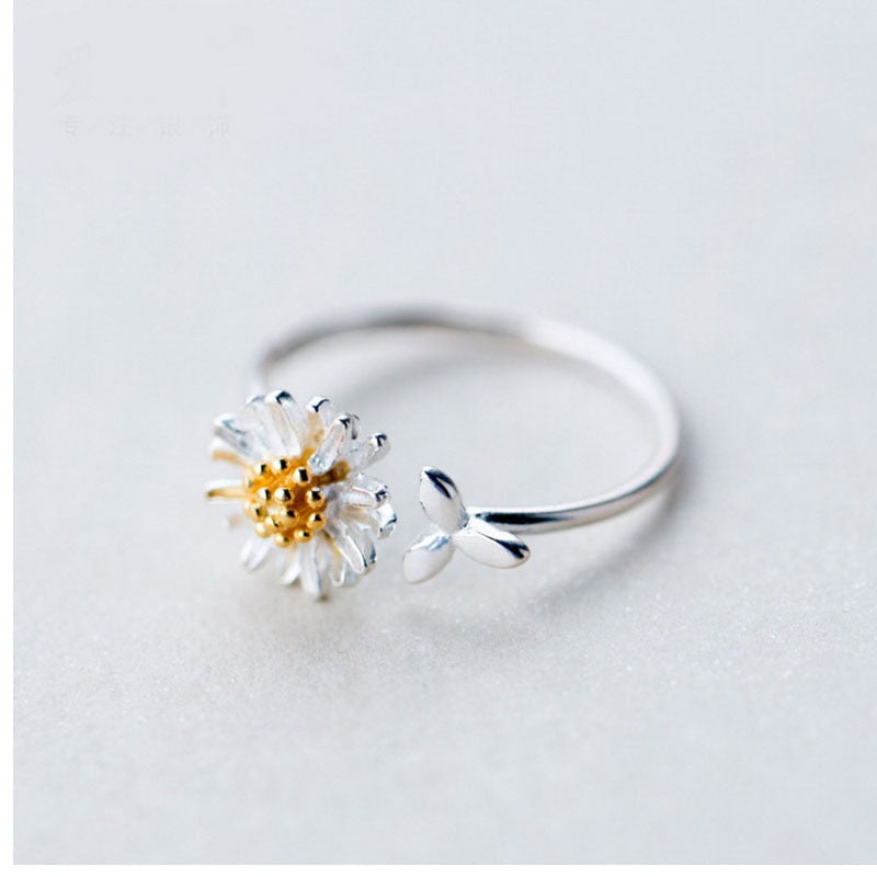 Anéis de flor da margarida do vintage para as mulheres