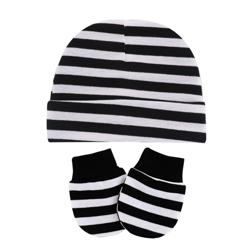 Touca e luvinha de Algodão para  Bebé Conjunto Inverno Meninos e Meninas Infantis
