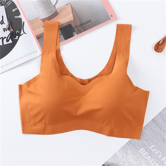 Sutiã Sem Costura Colete de Seda gelo Mulheres Bras Push Up