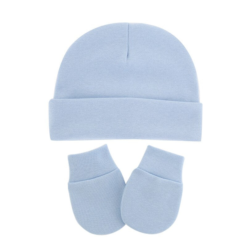 Touca e luvinha de Algodão para  Bebé Conjunto Inverno Meninos e Meninas Infantis