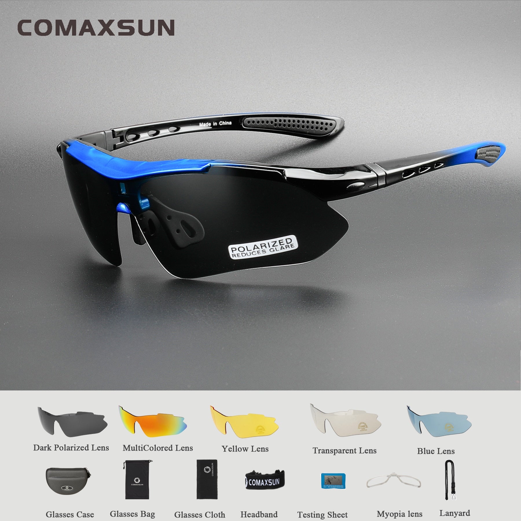 Comaxsun profissional polarizada ciclismo óculos, óculos de bicicleta ,óculos de esportes ao ar livre bicicleta