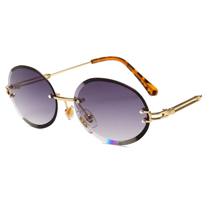 Luxus randlose Steampunk Herren Sonnenbrille Mode 
