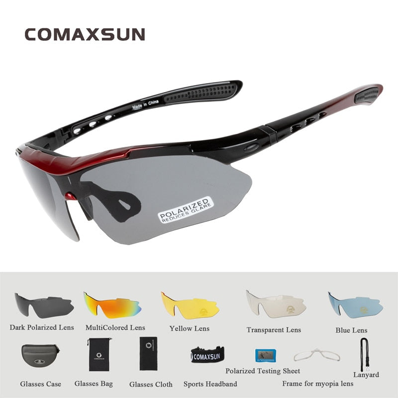 Comaxsun profissional polarizada ciclismo óculos, óculos de bicicleta ,óculos de esportes ao ar livre bicicleta
