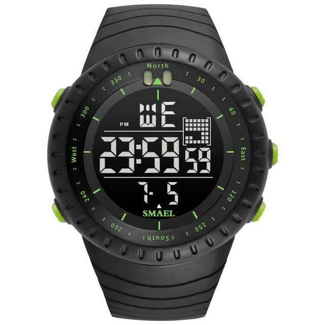 Smael masculino esportes ao ar livre cronógrafo eletrônico 2023 novo relógio masculino grande dial digital 50m à prova dwaterproof