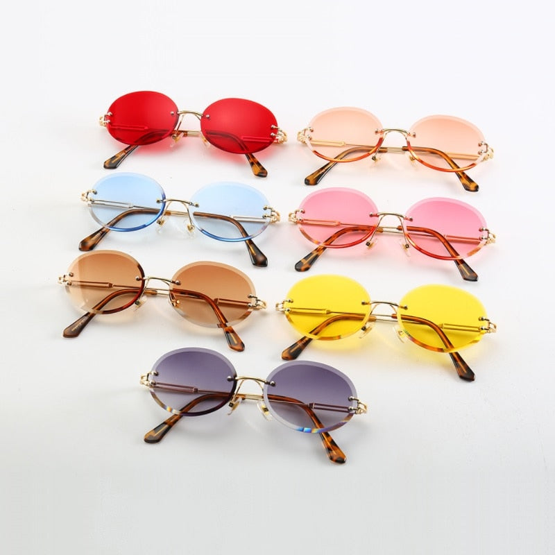 Luxus randlose Steampunk Herren Sonnenbrille Mode 