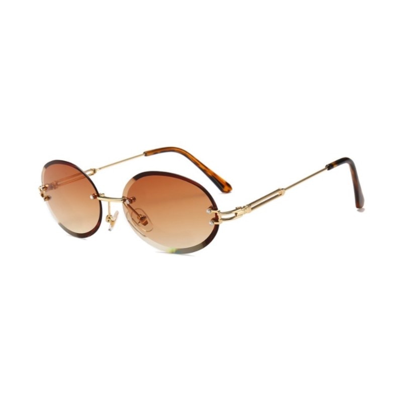 Luxus randlose Steampunk Herren Sonnenbrille Mode 