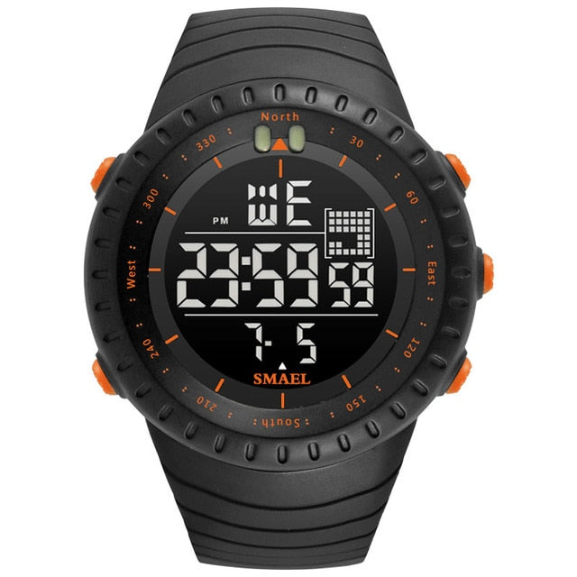 Smael masculino esportes ao ar livre cronógrafo eletrônico 2023 novo relógio masculino grande dial digital 50m à prova dwaterproof