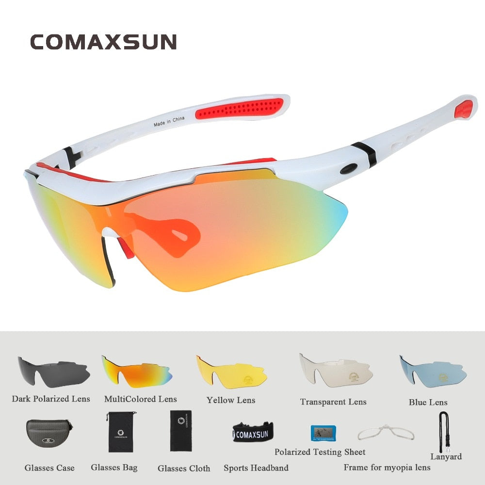 Comaxsun profissional polarizada ciclismo óculos, óculos de bicicleta ,óculos de esportes ao ar livre bicicleta