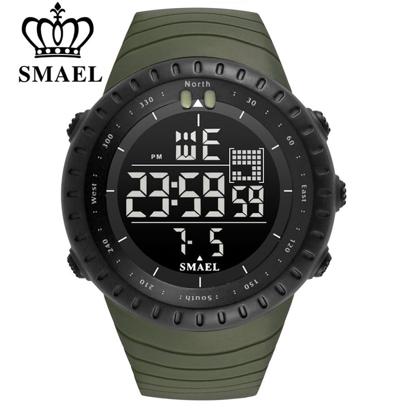 Smael masculino esportes ao ar livre cronógrafo eletrônico 2023 novo relógio masculino grande dial digital 50m à prova dwaterproof