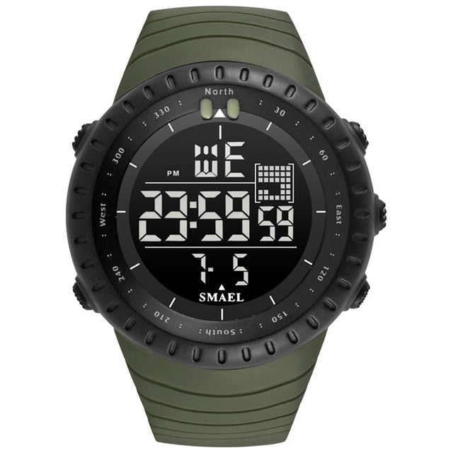 Smael masculino esportes ao ar livre cronógrafo eletrônico 2023 novo relógio masculino grande dial digital 50m à prova dwaterproof