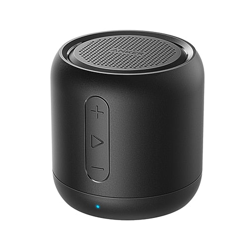 Anker soundcore mini, caixa de som bluetooth super-portátil com tempo de recreio de 15 horas, faixa de 66 pés bluetooth, microfone baixo aumentado