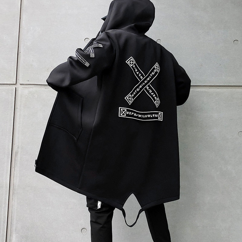2023 primavera outono homens casacos com capuz impressão harajuku, casaco masculino casual outwear hip hop streetwear
