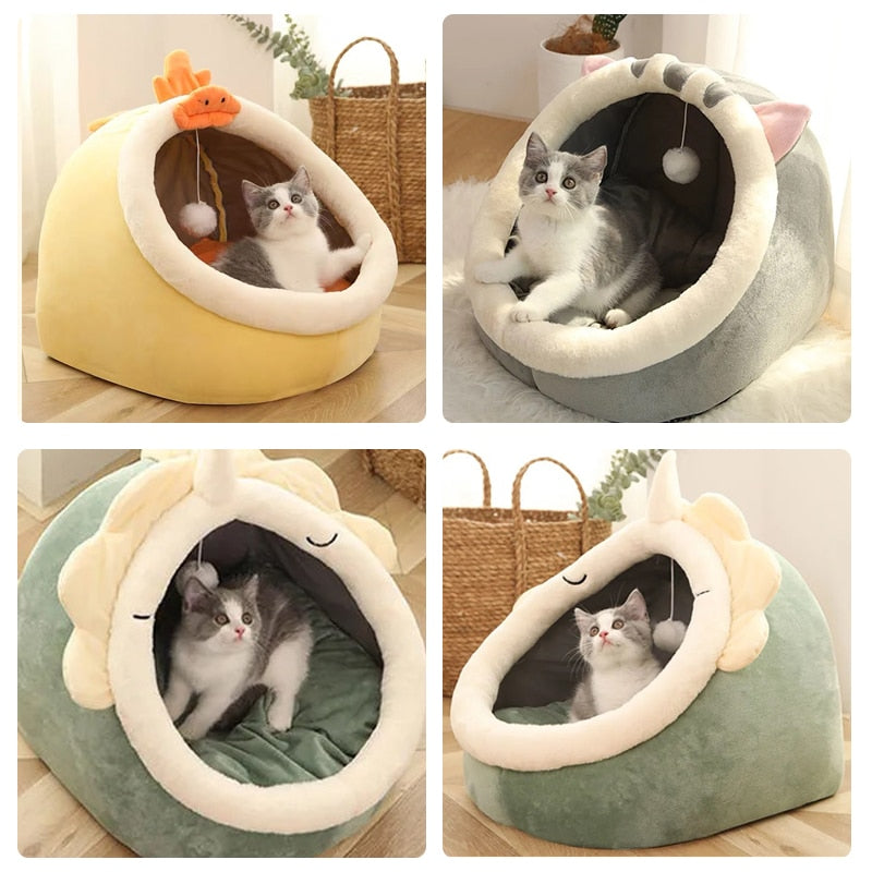 Doce cama do gato quente cesta do animal de estimação aconchegante gatinho espreguiçadeira