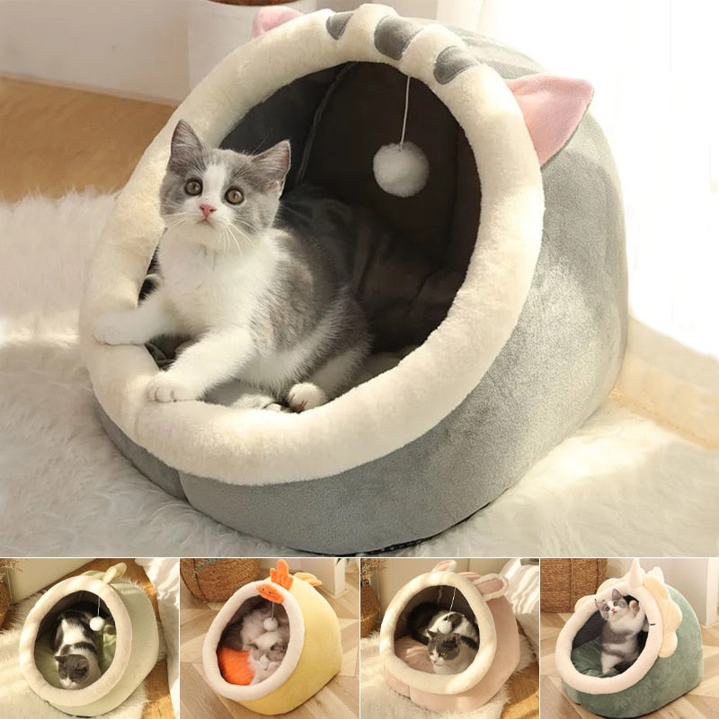 Doce cama do gato quente cesta do animal de estimação aconchegante gatinho espreguiçadeira