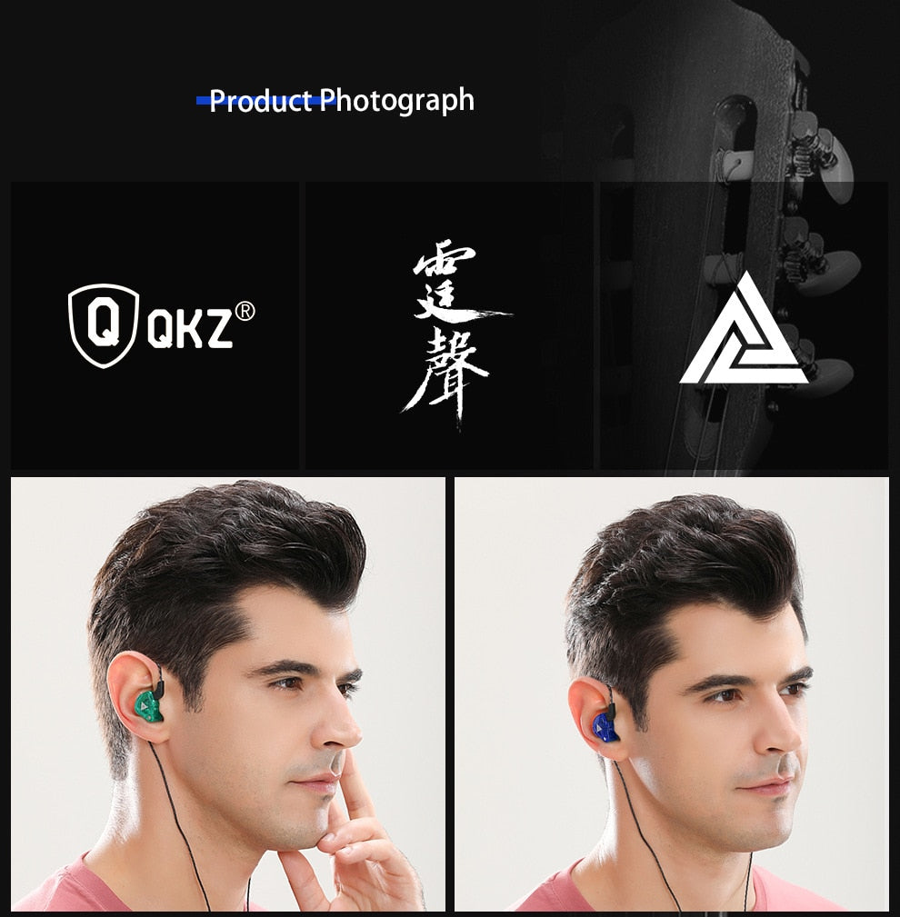Original qkz ak6 cobre motorista hifi com fio fone de ouvido esporte