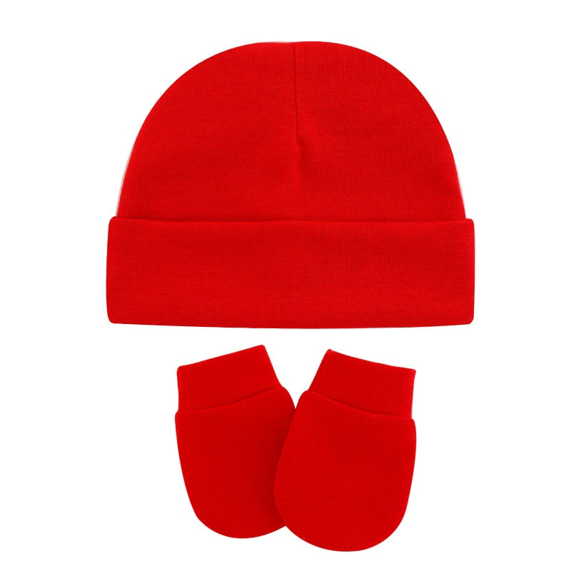 Touca e luvinha de Algodão para  Bebé Conjunto Inverno Meninos e Meninas Infantis