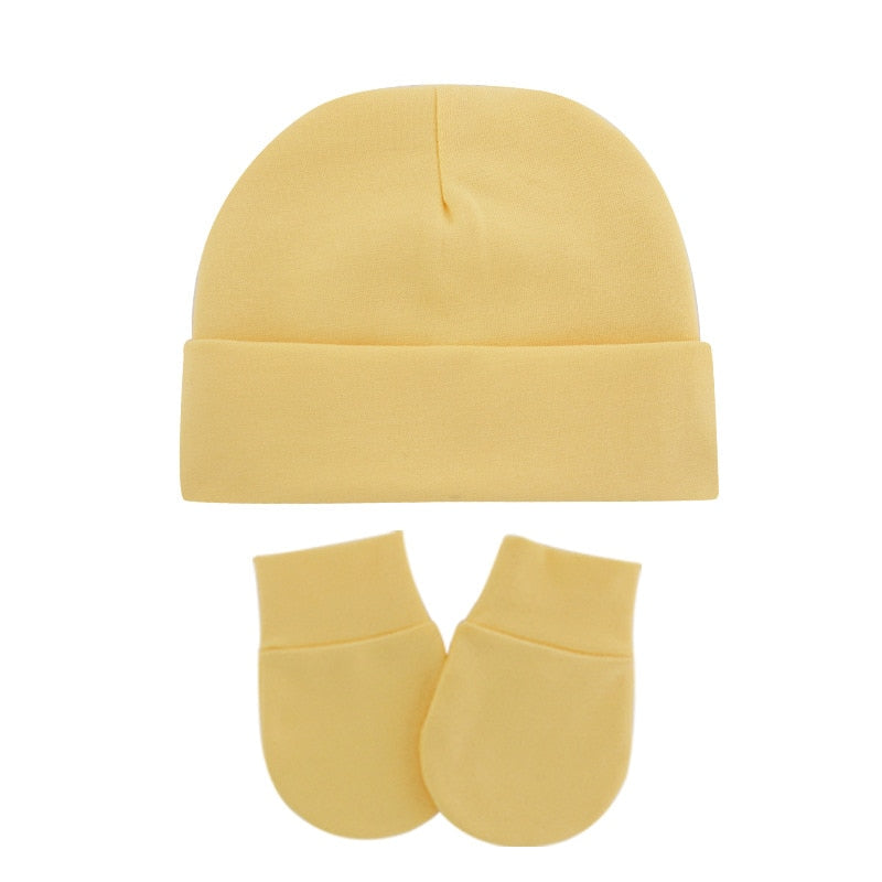 Touca e luvinha de Algodão para  Bebé Conjunto Inverno Meninos e Meninas Infantis