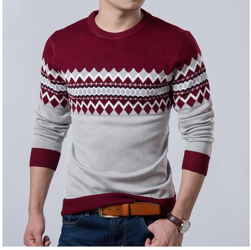 2023 nova marca de moda outono casual camisola o pescoço fino ajuste tricô dos homens listrado suéteres & pullovers masculino pulôver xxl