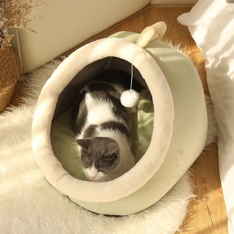 Doce cama do gato quente cesta do animal de estimação aconchegante gatinho espreguiçadeira