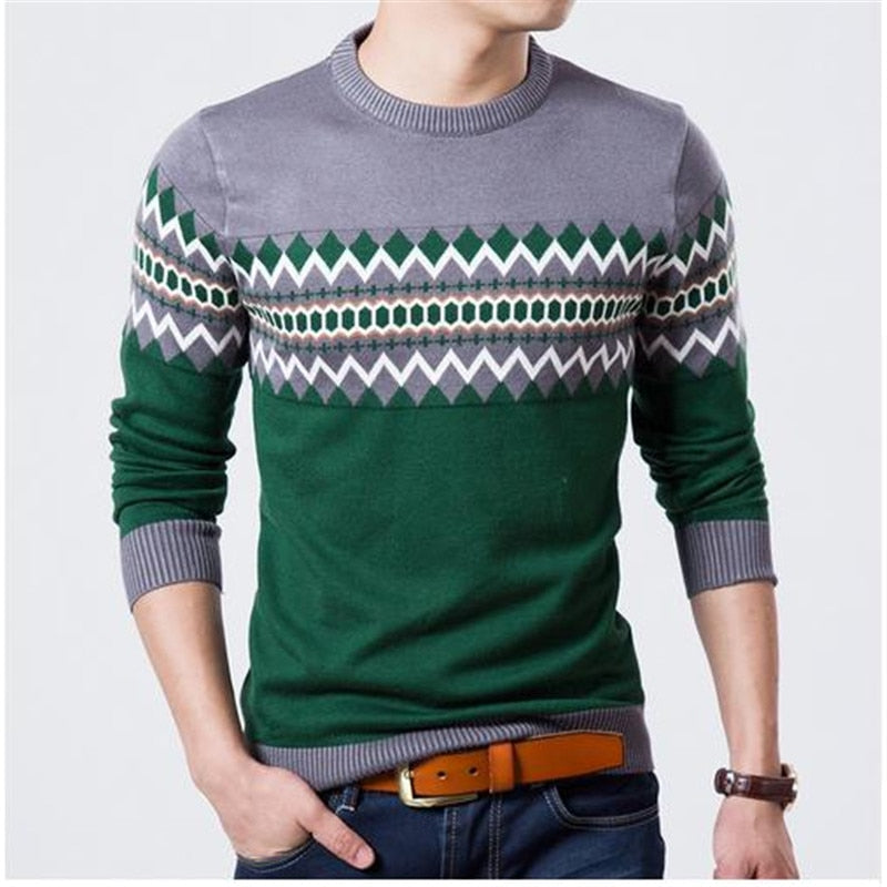 2023 nova marca de moda outono casual camisola o pescoço fino ajuste tricô dos homens listrado suéteres & pullovers masculino pulôver xxl