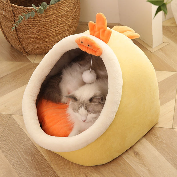 Doce cama do gato quente cesta do animal de estimação aconchegante gatinho espreguiçadeira