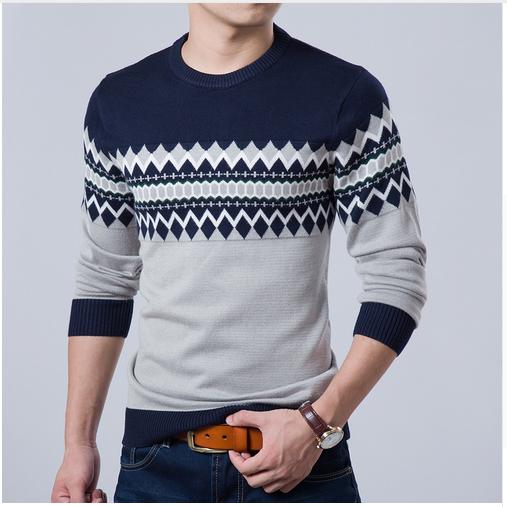 2023 nova marca de moda outono casual camisola o pescoço fino ajuste tricô dos homens listrado suéteres & pullovers masculino pulôver xxl