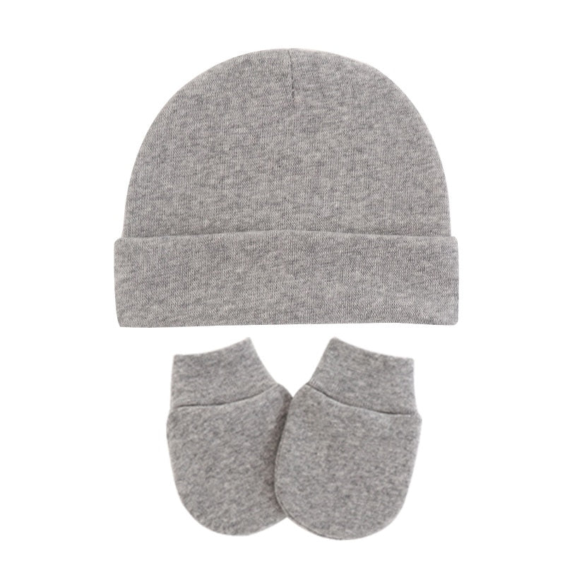 Touca e luvinha de Algodão para  Bebé Conjunto Inverno Meninos e Meninas Infantis