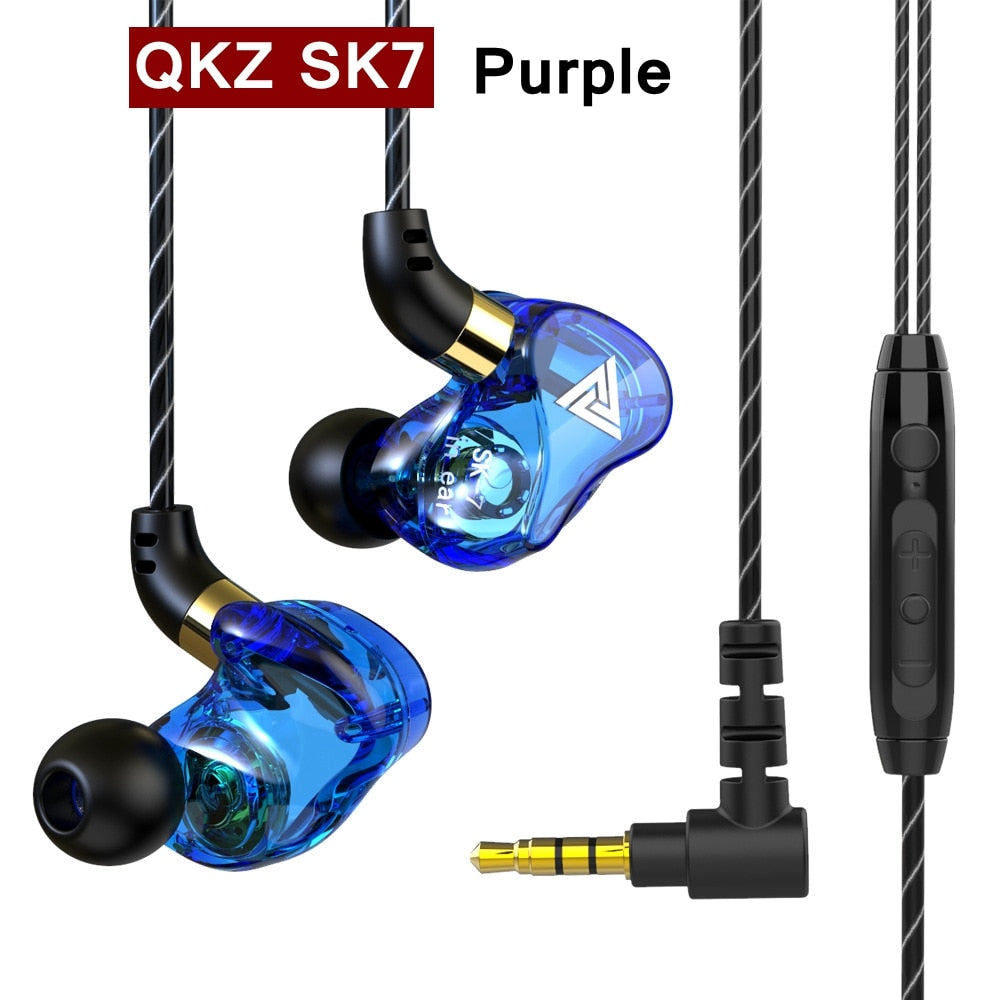 Original qkz ak6 cobre motorista hifi com fio fone de ouvido esporte