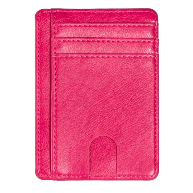 Thinkthendo carteira de couro com bloqueio rfid, fina, porta-cartão de crédito, identidade, carteira para dinheiro, para homens e mulheres