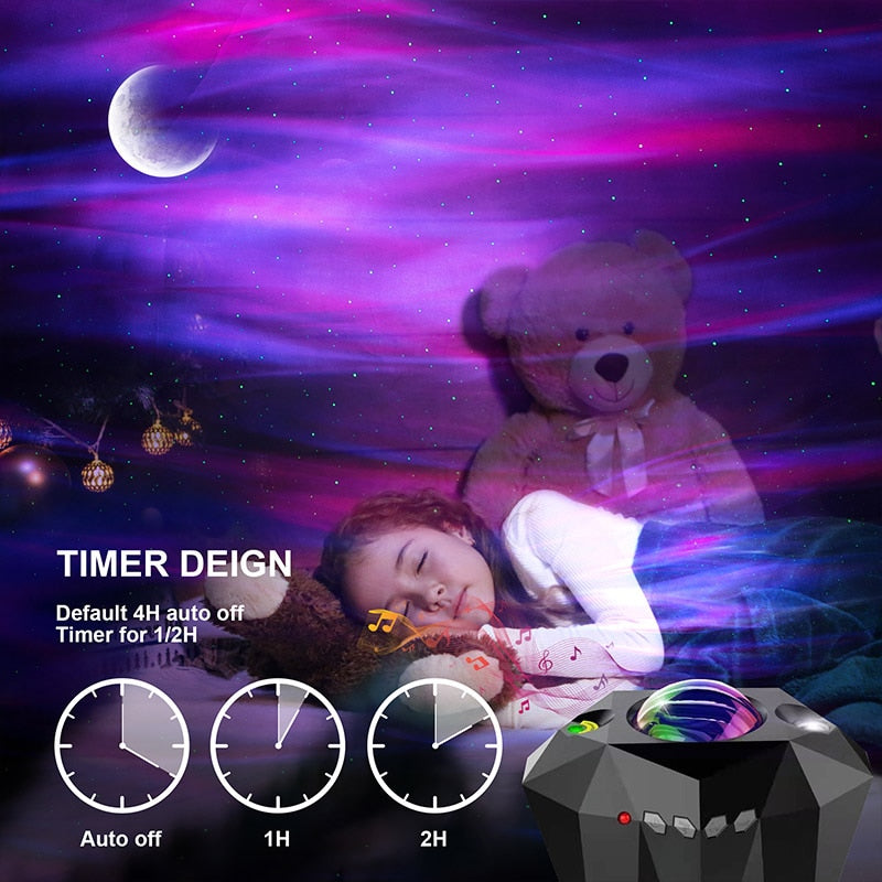 Led Aurora Borealis Stimmung Galaxy Projektor Starry Sky Musik Mond Nebel Projektion Schlafzimmer Dekoration Laser Atmosphäre Nacht Licht