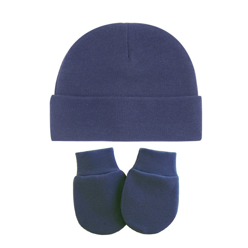 Touca e luvinha de Algodão para  Bebé Conjunto Inverno Meninos e Meninas Infantis