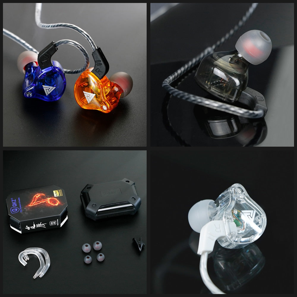 Original qkz ak6 cobre motorista hifi com fio fone de ouvido esporte