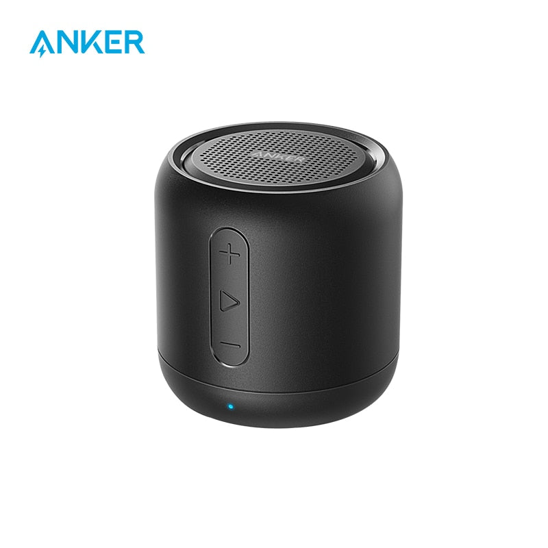 Anker soundcore mini, caixa de som bluetooth super-portátil com tempo de recreio de 15 horas, faixa de 66 pés bluetooth, microfone baixo aumentado