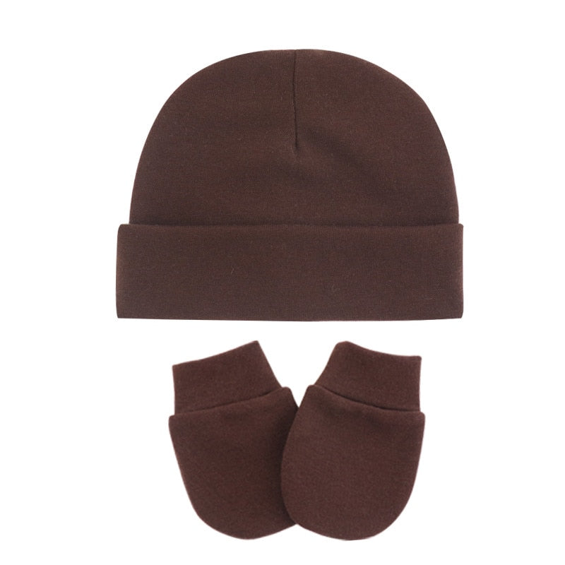 Touca e luvinha de Algodão para  Bebé Conjunto Inverno Meninos e Meninas Infantis
