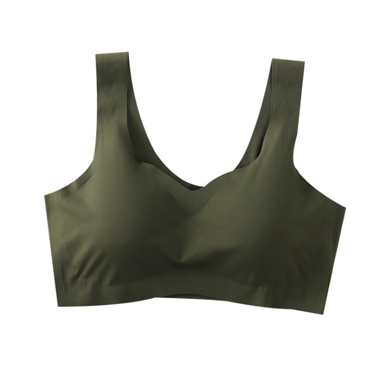 Sutiã Sem Costura Colete de Seda gelo Mulheres Bras Push Up