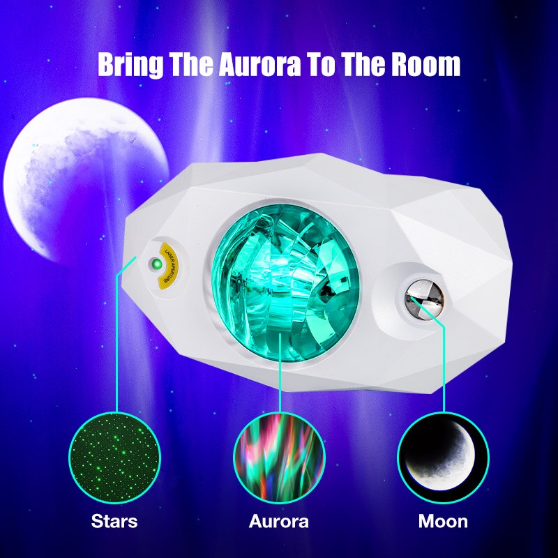 Led Aurora Borealis Stimmung Galaxy Projektor Starry Sky Musik Mond Nebel Projektion Schlafzimmer Dekoration Laser Atmosphäre Nacht Licht