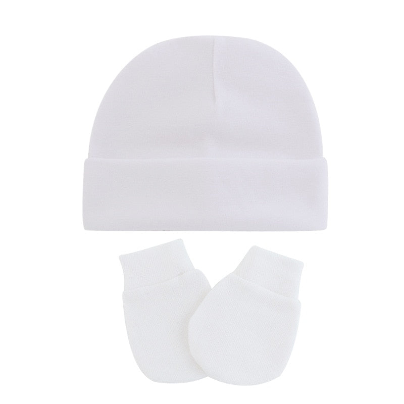 Touca e luvinha de Algodão para  Bebé Conjunto Inverno Meninos e Meninas Infantis