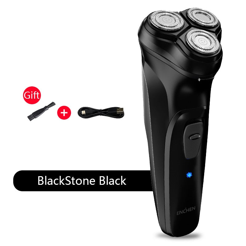 Enchen-barbeador elétrico para homens blackstone 3d, lâmina flutuante, lavável, recarregável via usb, máquina de barbear