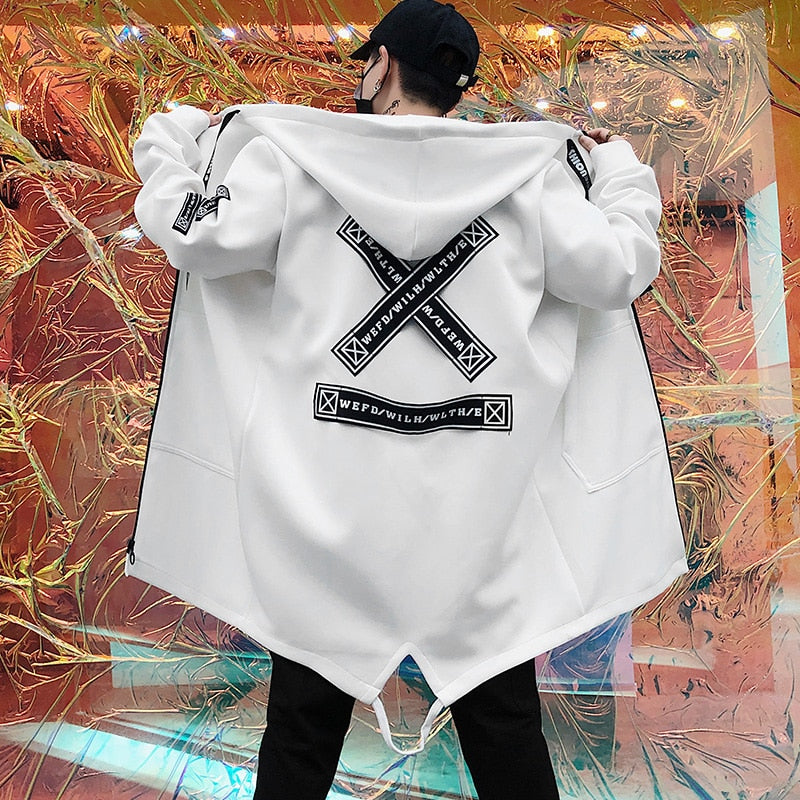 2023 primavera outono homens casacos com capuz impressão harajuku, casaco masculino casual outwear hip hop streetwear