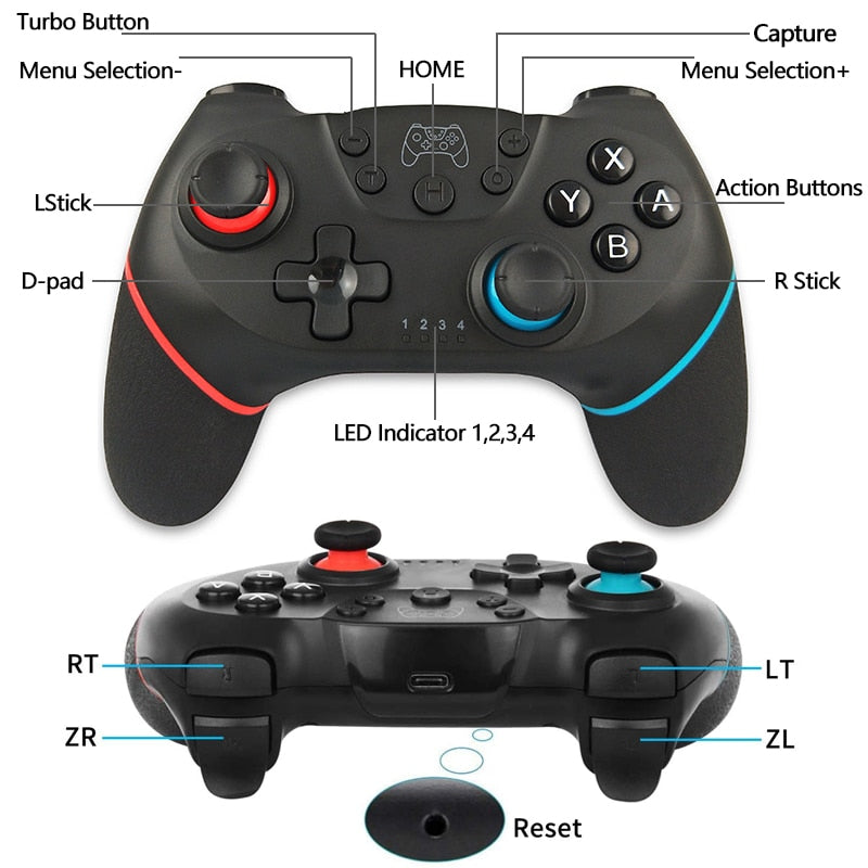 controlador sem fio bluetooth compatível nintendo switch pro gamepad compatível joystick jogo nintendo