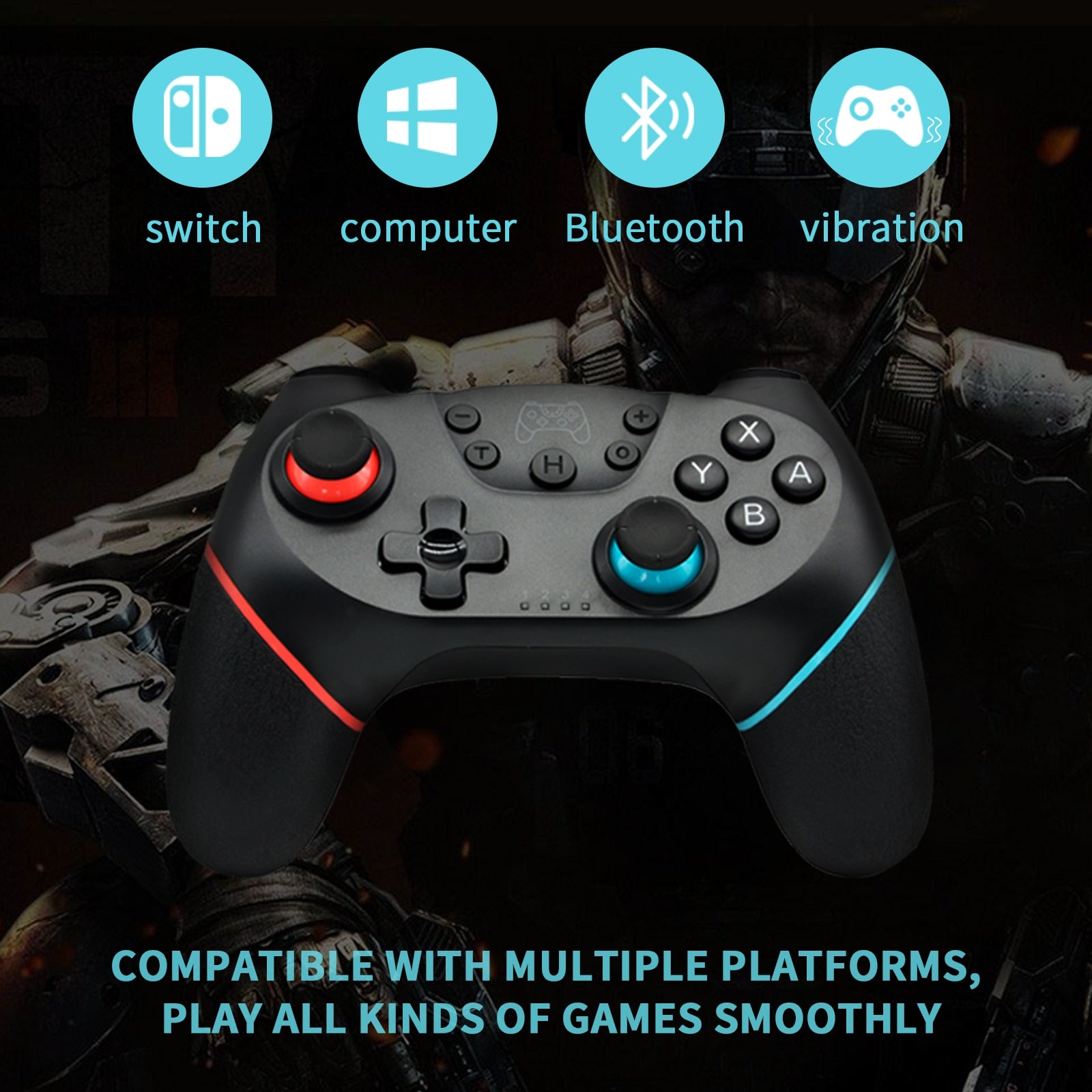 controlador sem fio bluetooth compatível nintendo switch pro gamepad compatível joystick jogo nintendo