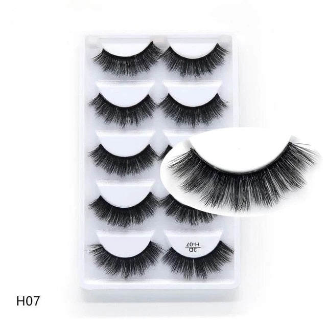 Novo 5 pares artesanal 3d vison cílios curtos cílios postiços cruz desarrumado densa natural cílios de olho estágio maquiagem cílios postiços