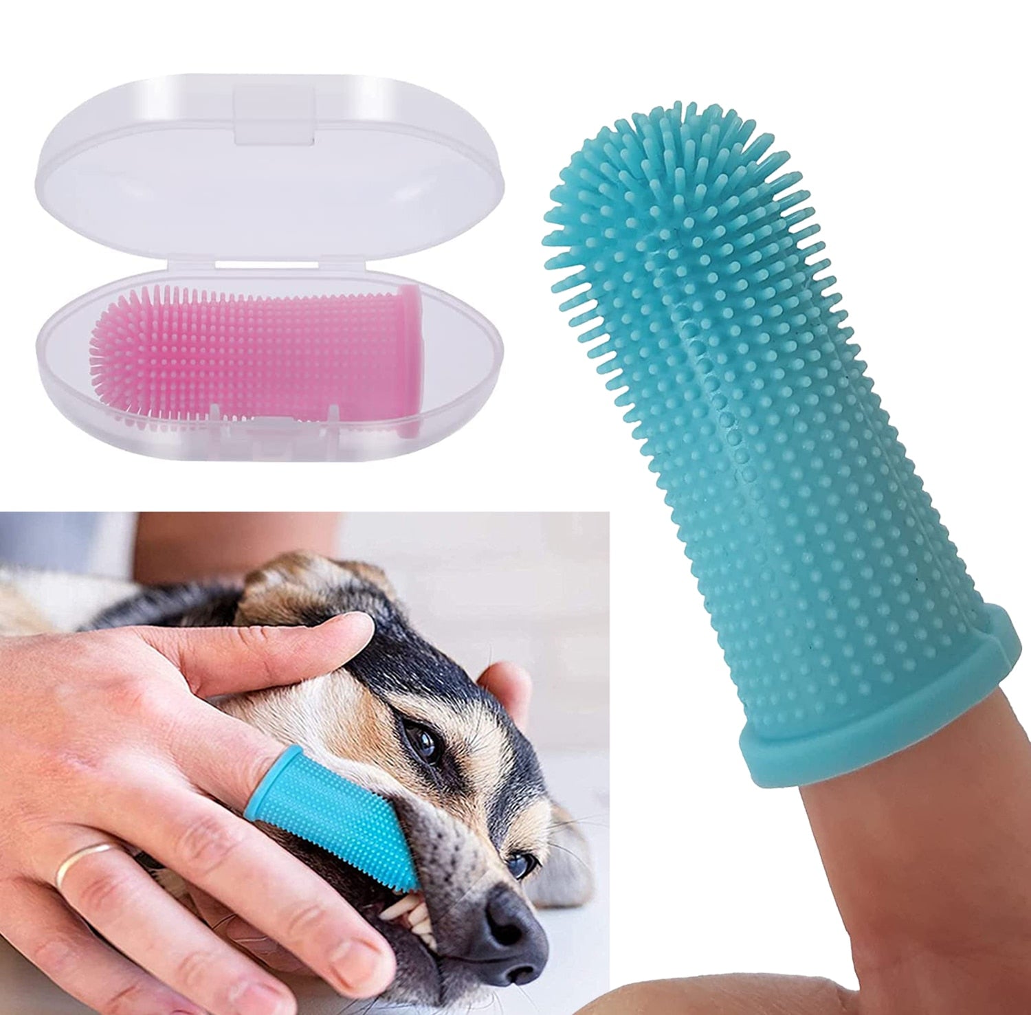 silicone ferramenta de escova de dentes cão e gato suprimentos de limpeza