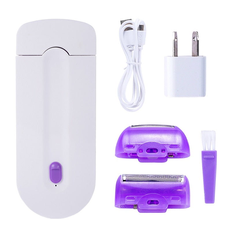 Profissional kit de remoção do cabelo indolor toque a laser depilador usb recarregável feminino