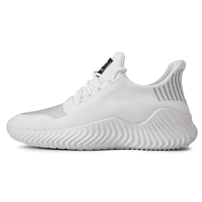 sapatos respirável malha branca tênis masculino