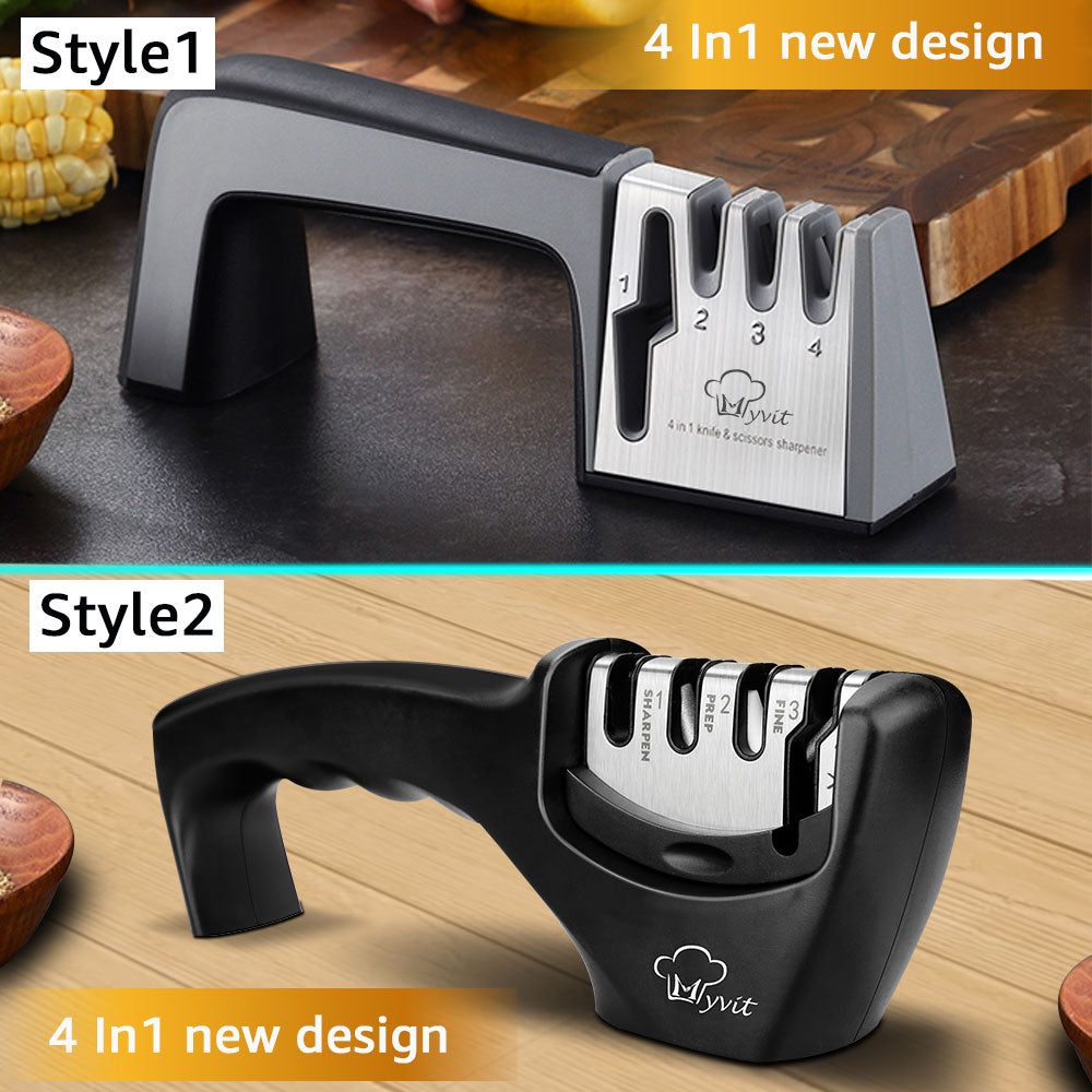 Sharpener de faca 4 em 1 diamante revestido & haste fina faca tesouras